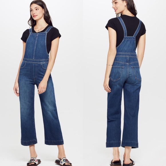 MOTHER Denim Overalls “The Greaser” Crop - Picture 1 of 9